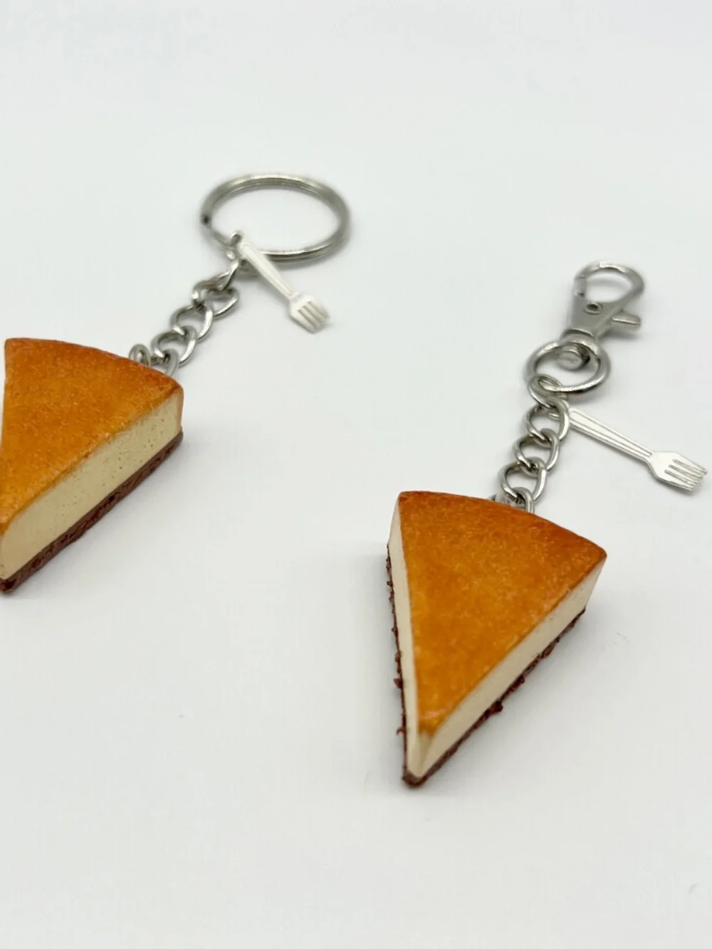 Italian New York Cheesecake Keychain or Bag Clip | Handmade Dessert Accessory